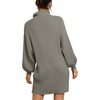 image:imageANRABESS Women Oversized Sweater Dress Turtleneck Batwing Long Sleeve Ribbed Knit Loose 2026 Fall Winter Casual Short DressCoffee Gray