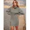image:imageANRABESS Women Oversized Sweater Dress Turtleneck Batwing Long Sleeve Ribbed Knit Loose 2026 Fall Winter Casual Short DressCoffee Gray