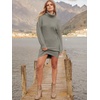 image:imageANRABESS Women Oversized Sweater Dress Turtleneck Batwing Long Sleeve Ribbed Knit Loose 2026 Fall Winter Casual Short DressCoffee Gray