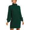 image:imageANRABESS Women Oversized Sweater Dress Turtleneck Batwing Long Sleeve Ribbed Knit Loose 2026 Fall Winter Casual Short DressDark Green