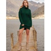 image:imageANRABESS Women Oversized Sweater Dress Turtleneck Batwing Long Sleeve Ribbed Knit Loose 2026 Fall Winter Casual Short DressDark Green