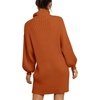 image:imageANRABESS Women Oversized Sweater Dress Turtleneck Batwing Long Sleeve Ribbed Knit Loose 2026 Fall Winter Casual Short DressPumpkin