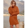 image:imageANRABESS Women Oversized Sweater Dress Turtleneck Batwing Long Sleeve Ribbed Knit Loose 2026 Fall Winter Casual Short DressPumpkin