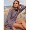 image:imageANRABESS Women Oversized Sweater Dress Turtleneck Batwing Long Sleeve Ribbed Knit Loose 2026 Fall Winter Casual Short DressPurple