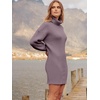 image:imageANRABESS Women Oversized Sweater Dress Turtleneck Batwing Long Sleeve Ribbed Knit Loose 2026 Fall Winter Casual Short DressPurple