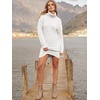 image:imageANRABESS Women Oversized Sweater Dress Turtleneck Batwing Long Sleeve Ribbed Knit Loose 2026 Fall Winter Casual Short DressWhite