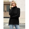 image:imageANRABESS Women Oversized Turtleneck Long Sleeve Fuzzy Knit Slit Side Chunky Warm Pullover Sweaters 2026Black