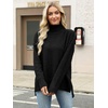 image:imageANRABESS Women Oversized Turtleneck Long Sleeve Fuzzy Knit Slit Side Chunky Warm Pullover Sweaters 2026Black