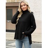image:imageANRABESS Women Oversized Turtleneck Long Sleeve Fuzzy Knit Slit Side Chunky Warm Pullover Sweaters 2026Black