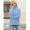 image:imageANRABESS Women Oversized Turtleneck Long Sleeve Fuzzy Knit Slit Side Chunky Warm Pullover Sweaters 2026Blue