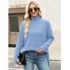image:imageANRABESS Women Oversized Turtleneck Long Sleeve Fuzzy Knit Slit Side Chunky Warm Pullover Sweaters 2026Blue