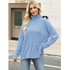 image:imageANRABESS Women Oversized Turtleneck Long Sleeve Fuzzy Knit Slit Side Chunky Warm Pullover Sweaters 2026Blue