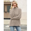 image:imageANRABESS Women Oversized Turtleneck Long Sleeve Fuzzy Knit Slit Side Chunky Warm Pullover Sweaters 2026Light Khaki