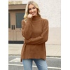 image:imageANRABESS Women Oversized Turtleneck Long Sleeve Fuzzy Knit Slit Side Chunky Warm Pullover Sweaters 2026Ochre