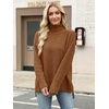 image:imageANRABESS Women Oversized Turtleneck Long Sleeve Fuzzy Knit Slit Side Chunky Warm Pullover Sweaters 2026Ochre
