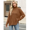 image:imageANRABESS Women Oversized Turtleneck Long Sleeve Fuzzy Knit Slit Side Chunky Warm Pullover Sweaters 2026Ochre