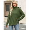 image:imageANRABESS Women Oversized Turtleneck Long Sleeve Fuzzy Knit Slit Side Chunky Warm Pullover Sweaters 2026Olive Green