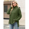 image:imageANRABESS Women Oversized Turtleneck Long Sleeve Fuzzy Knit Slit Side Chunky Warm Pullover Sweaters 2026Olive Green
