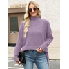 image:imageANRABESS Women Oversized Turtleneck Long Sleeve Fuzzy Knit Slit Side Chunky Warm Pullover Sweaters 2026Purple