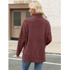 image:imageANRABESS Women Oversized Turtleneck Long Sleeve Fuzzy Knit Slit Side Chunky Warm Pullover Sweaters 2026Red Brown