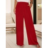image:imageANRABESS Women Summer 2 Piece Outfits VNeck Top and Wide Leg Pants Set Comfy AllDay Wear for Lounge amp Daily Travel Sets Red Medium