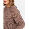 image:imageANRABESS Womens 2 Piece Outfits Crochet Sheer Knit Sweater Top Wide Leg Pants Lounge Set Sweatsuit 2026 Fall Travel ClothesBrown