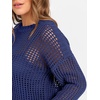 image:imageANRABESS Womens 2 Piece Outfits Crochet Sheer Knit Sweater Top Wide Leg Pants Lounge Set Sweatsuit 2026 Fall Travel ClothesNavy Blue
