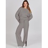 image:imageANRABESS Womens 2 Piece Outfits Oversized Knit Sweater Set Wide Leg Pant Cozy Lounge Matching Pajama Sets 2026 Trendy ClothesDeep Grey