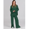 image:imageANRABESS Womens 2 Piece Outfits Oversized Knit Sweater Set Wide Leg Pant Cozy Lounge Matching Pajama Sets 2026 Trendy ClothesGrass Green