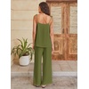 image:imageANRABESS Womens 2 Piece Summer Sets Casual Sleeveless Top and Wide Leg Pants Set Loose Loungewear Vacation Travel OutfitsOlive Green