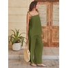 image:imageANRABESS Womens 2 Piece Summer Sets Casual Sleeveless Top and Wide Leg Pants Set Loose Loungewear Vacation Travel OutfitsOlive Green