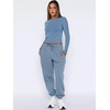 image:imageANRABESS Womens 2 Piece Sweatsuits Long Sleeve Tight Shirt Tops Joggers Fleece Sweatpants Sets 2026 Fall Sweat Lounge OutfitsGray Blue