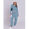 image:imageANRABESS Womens 2 Piece Sweatsuits Long Sleeve Tight Shirt Tops Joggers Fleece Sweatpants Sets 2026 Fall Sweat Lounge OutfitsGray Blue