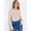 image:imageANRABESS Womens Boat Neck Long Sleeve Shirts Rib Knit Slim Fitting Tops Basic Tees 2026 Casual Comfy Fall Outfits ClothesBeige