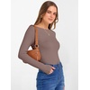 image:imageANRABESS Womens Boat Neck Long Sleeve Shirts Rib Knit Slim Fitting Tops Basic Tees 2026 Casual Comfy Fall Outfits ClothesBrown