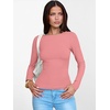 image:imageANRABESS Womens Boat Neck Long Sleeve Shirts Rib Knit Slim Fitting Tops Basic Tees 2026 Casual Comfy Fall Outfits ClothesCoral Pink