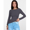 image:imageANRABESS Womens Boat Neck Long Sleeve Shirts Rib Knit Slim Fitting Tops Basic Tees 2026 Casual Comfy Fall Outfits ClothesDeep Grey