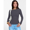 image:imageANRABESS Womens Boat Neck Long Sleeve Shirts Rib Knit Slim Fitting Tops Basic Tees 2026 Casual Comfy Fall Outfits ClothesDeep Grey