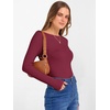 image:imageANRABESS Womens Boat Neck Long Sleeve Shirts Rib Knit Slim Fitting Tops Basic Tees 2026 Casual Comfy Fall Outfits ClothesDeep Red