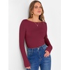 image:imageANRABESS Womens Boat Neck Long Sleeve Shirts Rib Knit Slim Fitting Tops Basic Tees 2026 Casual Comfy Fall Outfits ClothesDeep Red