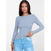 image:imageANRABESS Womens Boat Neck Long Sleeve Shirts Rib Knit Slim Fitting Tops Basic Tees 2026 Casual Comfy Fall Outfits ClothesGrey Blue