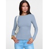 image:imageANRABESS Womens Boat Neck Long Sleeve Shirts Rib Knit Slim Fitting Tops Basic Tees 2026 Casual Comfy Fall Outfits ClothesGrey Blue