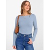 image:imageANRABESS Womens Boat Neck Long Sleeve Shirts Rib Knit Slim Fitting Tops Basic Tees 2026 Casual Comfy Fall Outfits ClothesGrey Blue