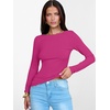 image:imageANRABESS Womens Boat Neck Long Sleeve Shirts Rib Knit Slim Fitting Tops Basic Tees 2026 Casual Comfy Fall Outfits ClothesHot Pink