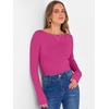 image:imageANRABESS Womens Boat Neck Long Sleeve Shirts Rib Knit Slim Fitting Tops Basic Tees 2026 Casual Comfy Fall Outfits ClothesHot Pink