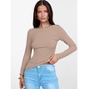 image:imageANRABESS Womens Boat Neck Long Sleeve Shirts Rib Knit Slim Fitting Tops Basic Tees 2026 Casual Comfy Fall Outfits ClothesLight Camel