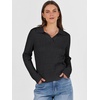 image:imageANRABESS Womens Cable Knit Sweaters Long Sleeve V Neck Sweater Tops Casual Pullover Polo Shirts Fall Fashion OutfitsBlack