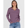 image:imageANRABESS Womens Cable Knit Sweaters Long Sleeve V Neck Sweater Tops Casual Pullover Polo Shirts Fall Fashion OutfitsPurple