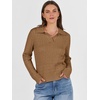 image:imageANRABESS Womens Cable Knit Sweaters Long Sleeve V Neck Sweater Tops Casual Pullover Polo Shirts Fall Fashion OutfitsTan