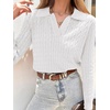 image:imageANRABESS Womens Cable Knit Sweaters Long Sleeve V Neck Sweater Tops Casual Pullover Polo Shirts Fall Fashion OutfitsWhite